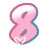 pink number8 heart Slack emoji