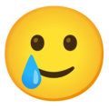 smiling face with tear Slack emoji
