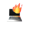 laptop fire Slack emoji