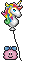 unicorn balloon knuddels girl Slack emoji