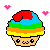 rainbow cupcake Slack emoji