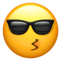 kiss with sunglasses Slack emoji