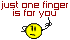 just one finger Slack emoji