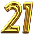 golden number 21 shiny Slack emoji