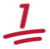 red number one underline Slack emoji