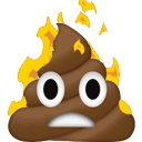 poop fire Slack emoji