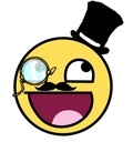smiley monocle top hat Slack emoji