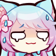 anime girl sweat nervous Slack emoji