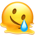 melting smiley face with tear Slack emoji