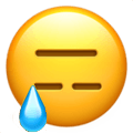 expressionless upside down with tear Slack emoji