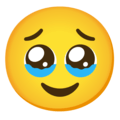 face holding back tears Slack emoji