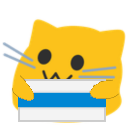 meow whitebluewhite Slack emoji