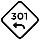 left turn 301 sign Slack emoji