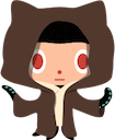 girl bear onesie surprised Slack emoji