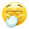 jiji dog laughing shy Slack emoji