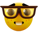 nerd glasses grin Slack emoji