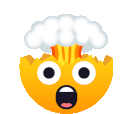 exploding head animated Slack emoji