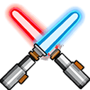 crossed lightsabers Slack emoji