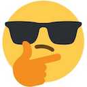 thinking face sunglasses Slack emoji