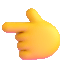 backhand index pointing left Slack emoji