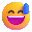 grinning face with sweat Slack emoji
