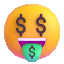 money mouth face Slack emoji