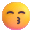 kissing face with smiling eyes Slack emoji