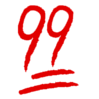 red 99 underlined Slack emoji