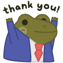 thank you corporate frog Slack emoji