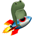 worry frog rocket Slack emoji