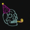 birthdayskull neon Slack emoji