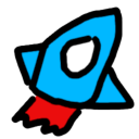 janky rocket Slack emoji