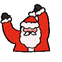 santa hands up cheer Slack emoji