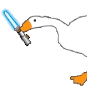 goose lightsaber run Slack emoji