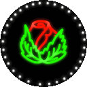 neon rose Slack emoji