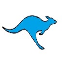 kangaroo hop blue Slack emoji