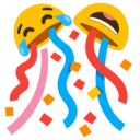 joy face confetti ball Slack emoji