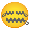 zipper mouth eyes Slack emoji