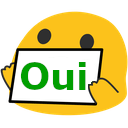 smiley holding oui Slack emoji