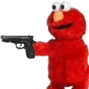 elmo has a gun Slack emoji