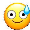 crazy sweat smile Slack emoji
