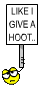 like i give a hoot Slack emoji