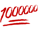 hundred thousand red text Slack emoji