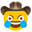 cowboy open cry laugh Slack emoji