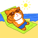 cat beach Slack emoji