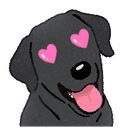 dog heart eyes Slack emoji