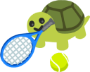 he brings you a tennis match Slack emoji