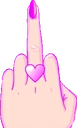 middle finger heartq Slack emoji