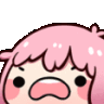 pink hair sad cryq Slack emoji