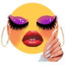 glam smiley lashes lipstick Slack emoji